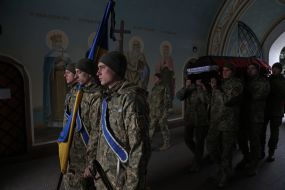 Farewell to Lithuanian volunteer Tadas Tumas in Kyiv