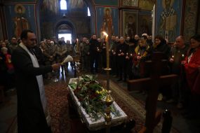 Farewell to Lithuanian volunteer Tadas Tumas in Kyiv