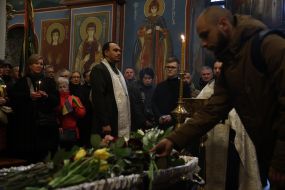 Farewell to Lithuanian volunteer Tadas Tumas in Kyiv