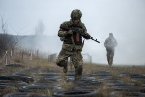 Military training of recruits of the 1st separate mechanized battalion "Da Vinci Wolves"