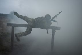 Military training of recruits of the 1st separate mechanized battalion "Da Vinci Wolves"