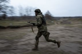 Military training of recruits of the 1st separate mechanized battalion "Da Vinci Wolves"