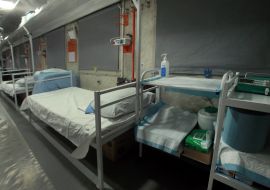 Demonstration of medical evacuation wagons for wounded servicemen in Kyiv