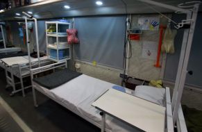 Демонстрація медичних евакуаційних вагонів для поранених військовослужбовців в Києві