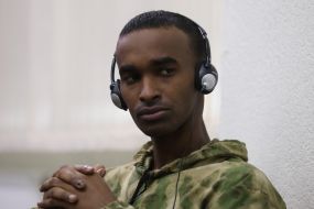 Сaptured mercenaries of the Russian Federation during a press conference