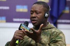 Сaptured mercenaries of the Russian Federation during a press conference