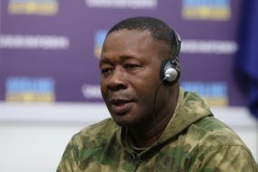 Сaptured mercenaries of the Russian Federation during a press conference