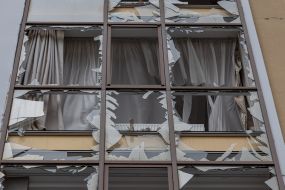 Windows in an apartment building in Odesa were broken as a result of rocket fire
