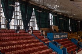 Destruction of the Palace of Sports as a result of rocket fire in Odessa