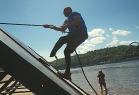 Military amputee during the Spartan KYIV 2024 Charity Obstacle Race