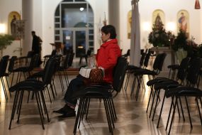 A believer with an Easter basket