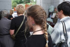 Farewell to the fallen Ukrainian military officer Eduard Khatmullin on Independence Square in Kyiv