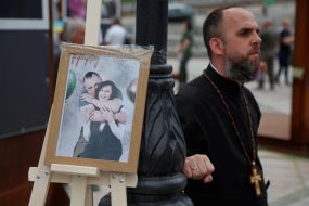 Farewell to the fallen Ukrainian military officer Eduard Khatmullin on Independence Square in Kyiv