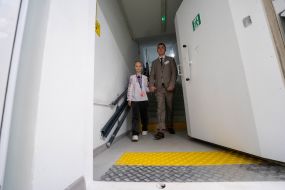 A schoolgirl in the first underground school in Ukraine