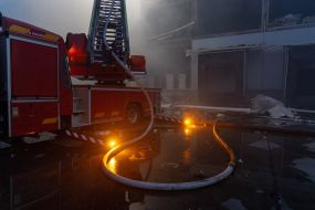 A strong fire at the site of one of the Russian missiles in Odesa