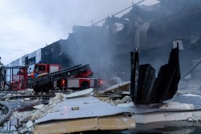 A strong fire at the site of one of the Russian missiles in Odesa