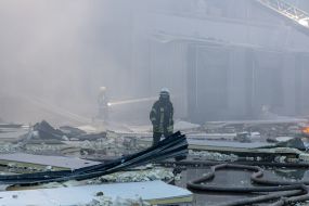 A strong fire at the site of one of the Russian missiles in Odesa