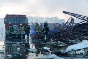 A strong fire at the site of one of the Russian missiles in Odesa