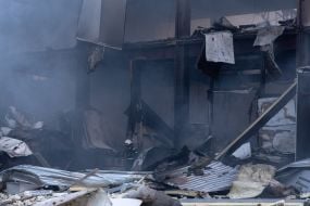 A strong fire at the site of one of the Russian missiles in Odesa