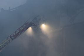 A strong fire at the site of one of the Russian missiles in Odesa