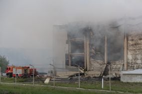 A strong fire at the site of one of the Russian missiles in Odesa