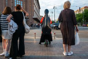 Girl on an electric scooter