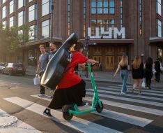 Girl on an electric scooter