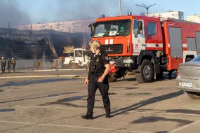 Consequences of two guided air bombs hitting the "Epicentr" hypermarket in Kharkiv