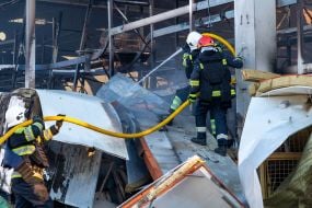 Consequences of two guided air bombs hitting the "Epicentr" hypermarket in Kharkiv