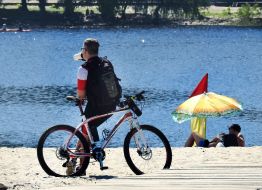 Summer vacation on Obolonsky Island in Kyi