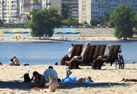 Summer vacation on Obolonsky Island in Kyi