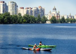Summer vacation on Obolonsky Island in Kyi