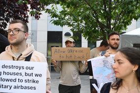 Participants of the action near the US Embassy