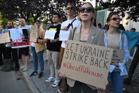 Participants of the action near the US Embassy
