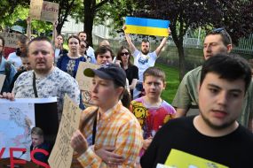 Participants of the action near the US Embassy