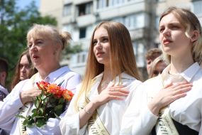 Graduates during the Last Bell holiday in one of the schools in Kyiv