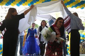 Graduates during the Last Bell holiday in one of the schools in Kyiv