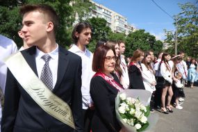 Graduates during the Last Bell holiday in one of the schools in Kyiv
