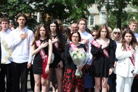 Graduates during the Last Bell holiday in one of the schools in Kyiv