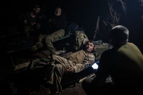 Military personnel rest