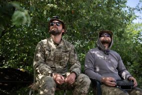 Ukrainian servicemen of the attack drone battalion