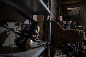 Ukrainian servicemen of the attack drone battalion