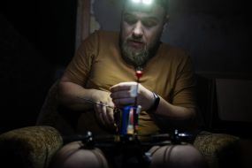 Ukrainian servicemen of the attack drone battalion