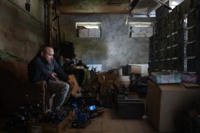 Ukrainian servicemen of the attack drone battalion