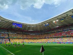 Team warm-up before the match