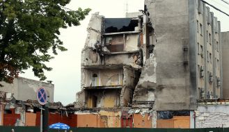 Consequences of Russian shelling in Cherkasy