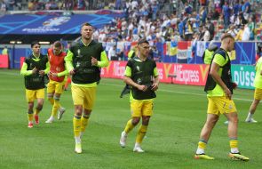 Soccer. Slovakia and Ukraine