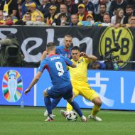 Soccer. Slovakia and Ukraine