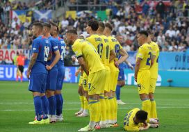 Soccer. Slovakia and Ukraine