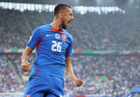 Soccer. Slovakia and Ukraine